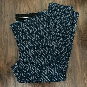 Banana Republic Sloan fit pants Size 12 Blue geometric Like New